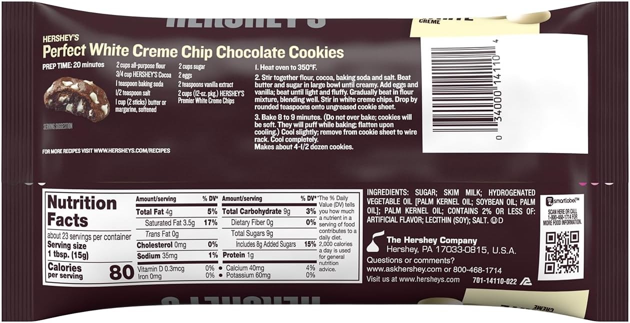 Hersheys Saco Choc. Chips Branco 340g