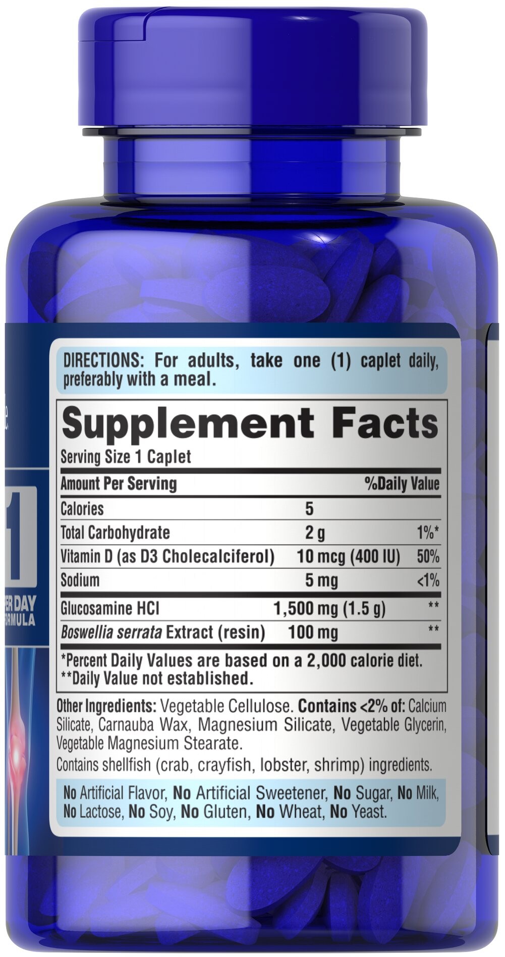 PURITANS PRIDE Glucosamine VIT D3/Boswellia 60UN