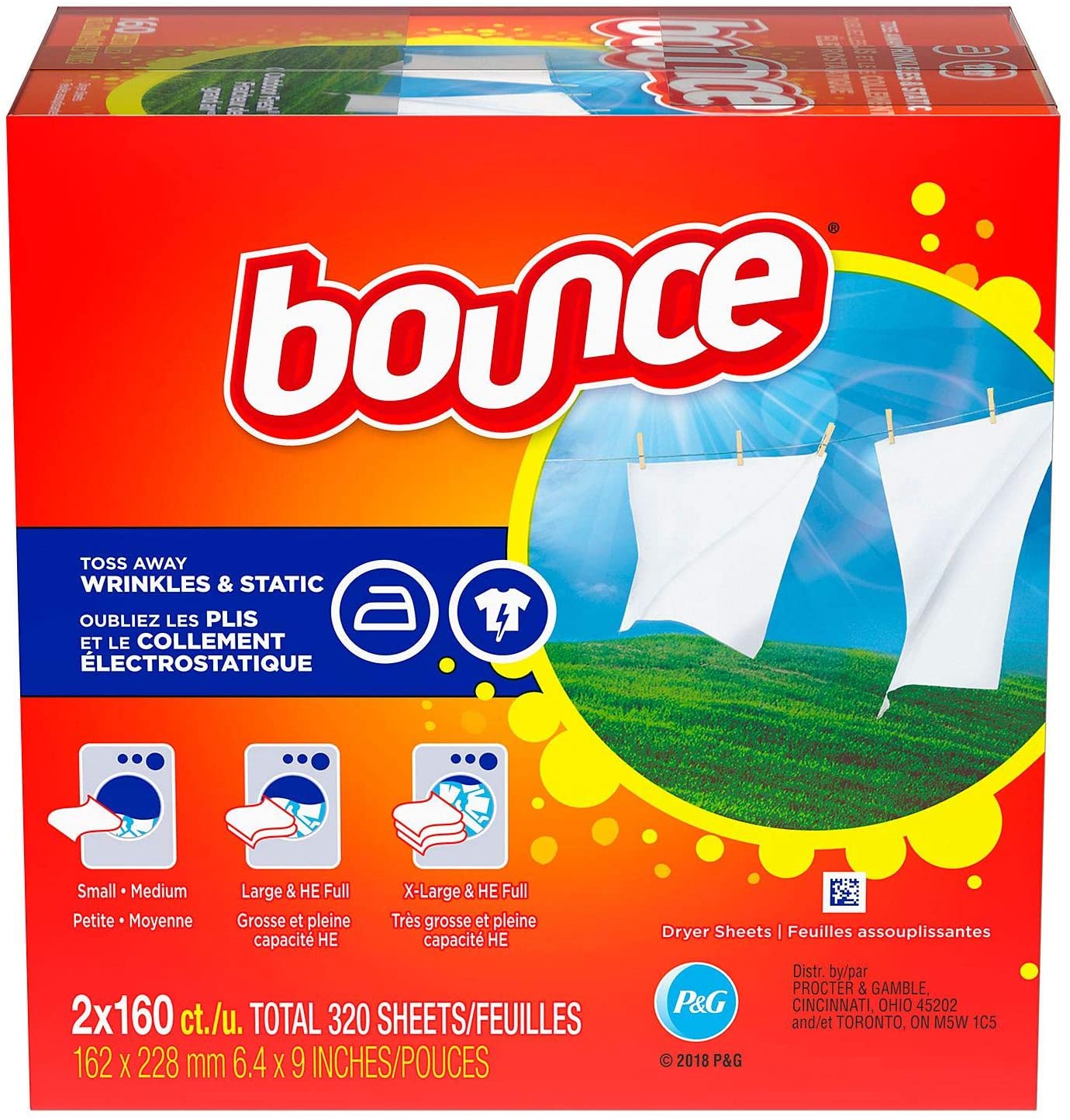 BOUNCE Toalhitas p/maquina Secar 2x160 un