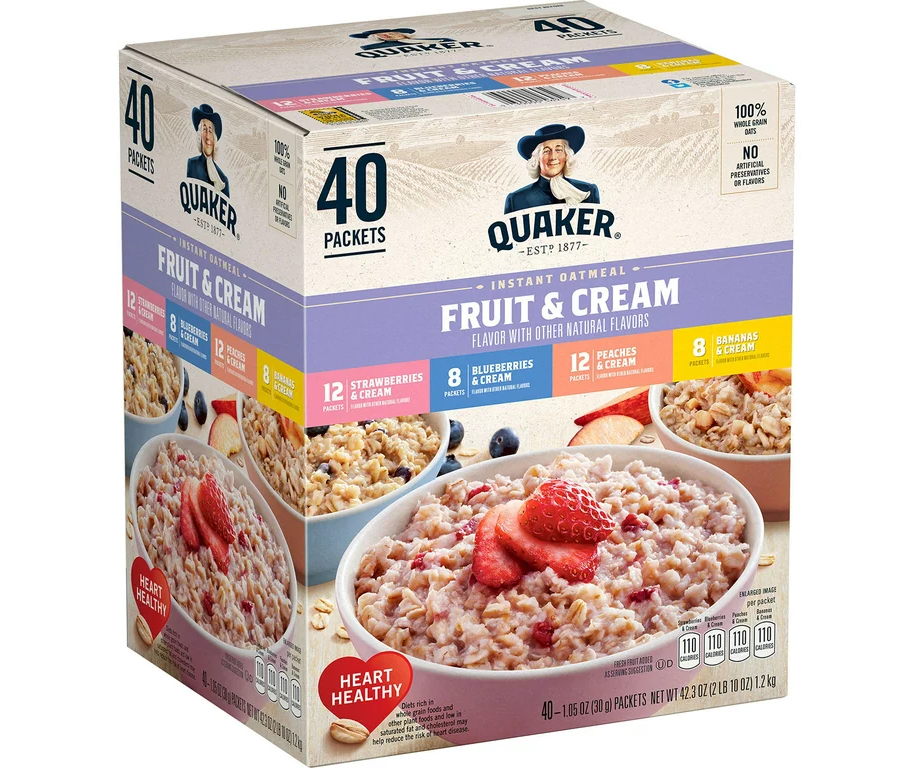 QUAKER OATMEAL 4 Variedades Cream BL/BN/ST/PE 40Un