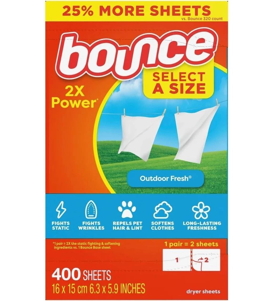 BOUNCE Toalhitas p/maquina Secar 400UN