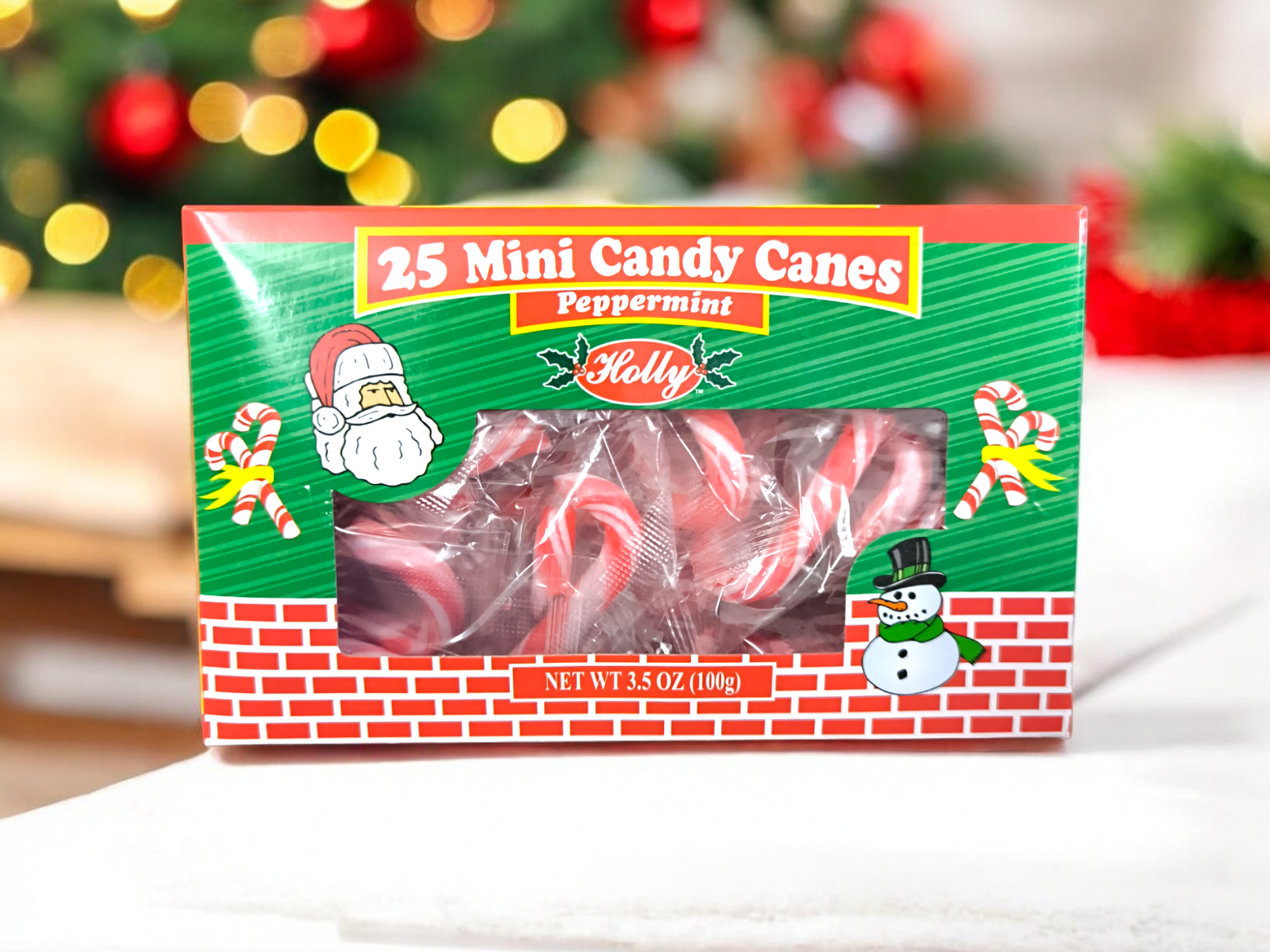 HOLLY Bengalas Mini Pepp.Red/White 25un 100g