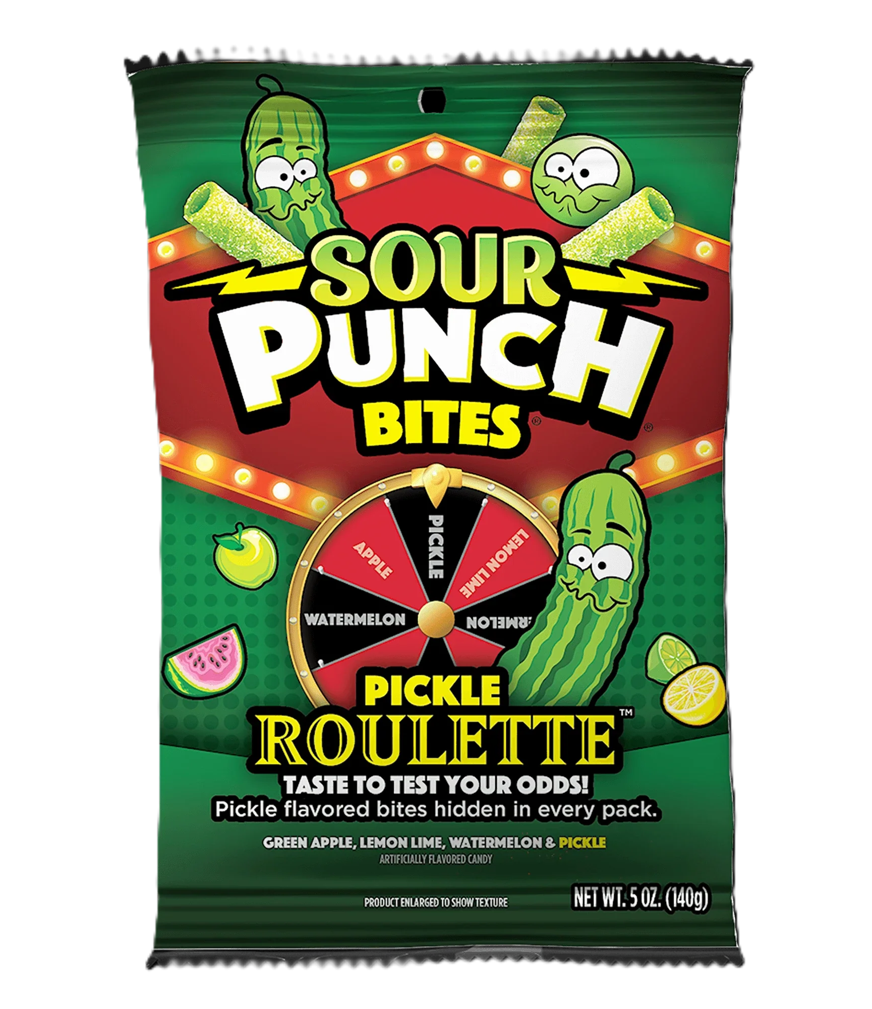 SOUR PUNCH Gomas Bites Pickle Roulette 140g